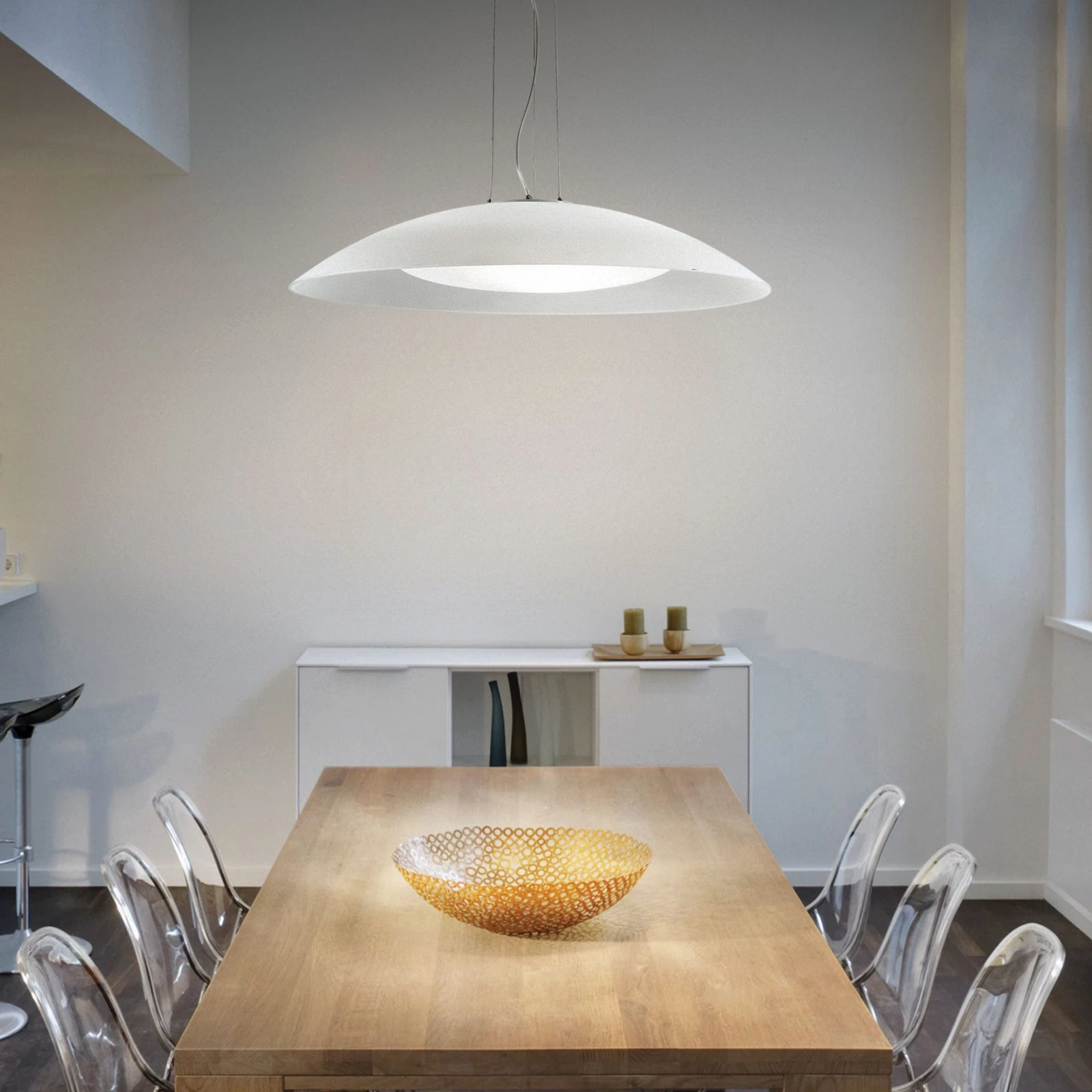 Lena SP3 White by Ideal Lux, installed