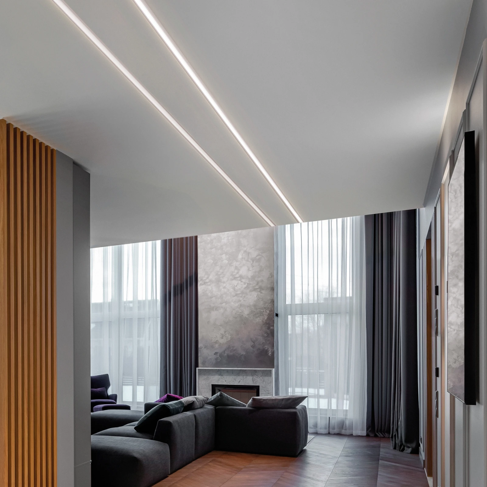 Slot Surface D15xd05 3000mm Al installed in an interior