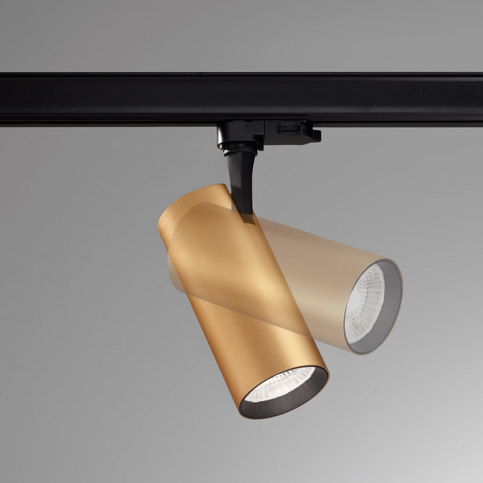 Fox Tr 3-phase 25W CRI80 3000K On/Off Brass installed in an interior