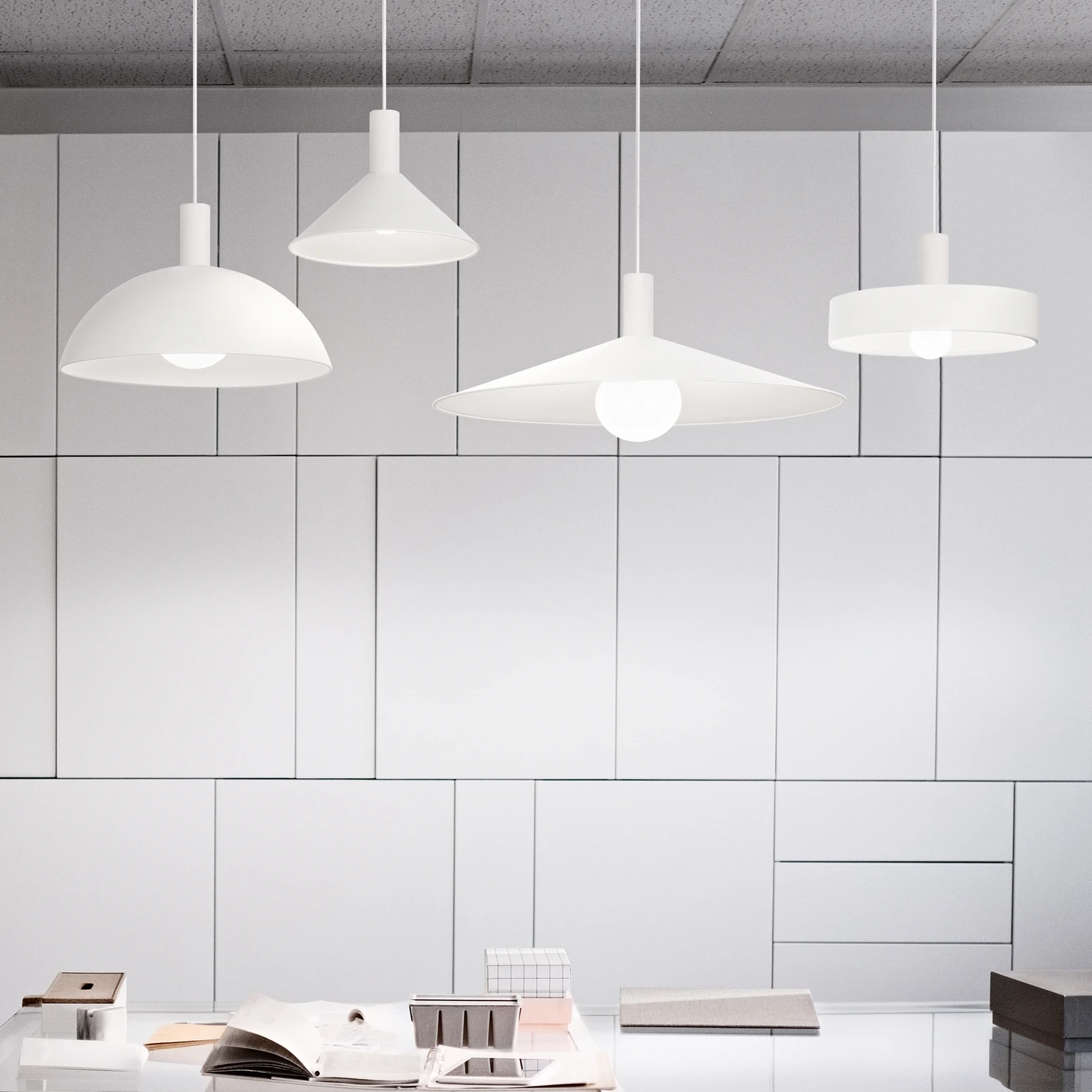 Mix Up Shade Cone Big White installed in an interior