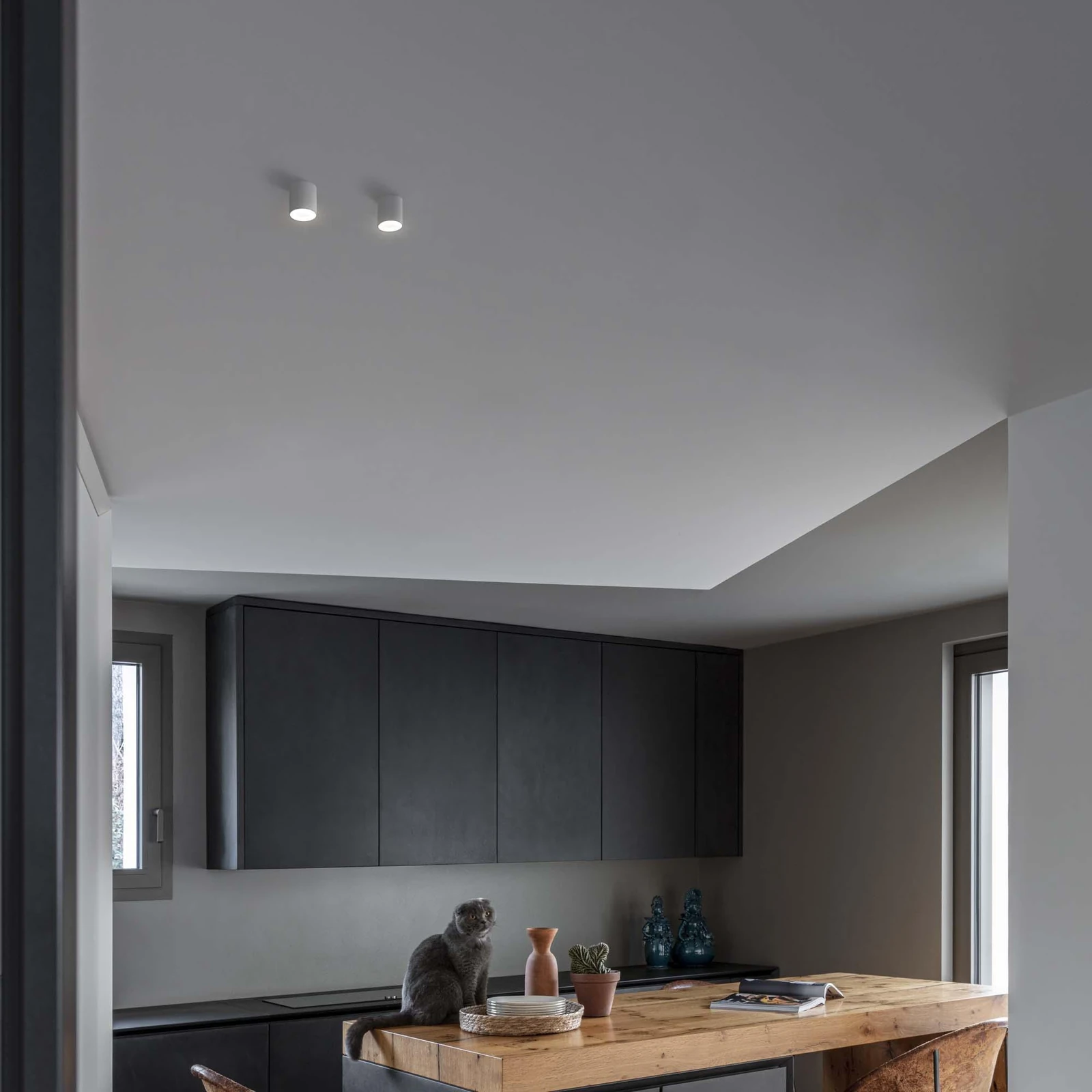 Nitro PL D04 Round 3000K Black by Ideal Lux, installed