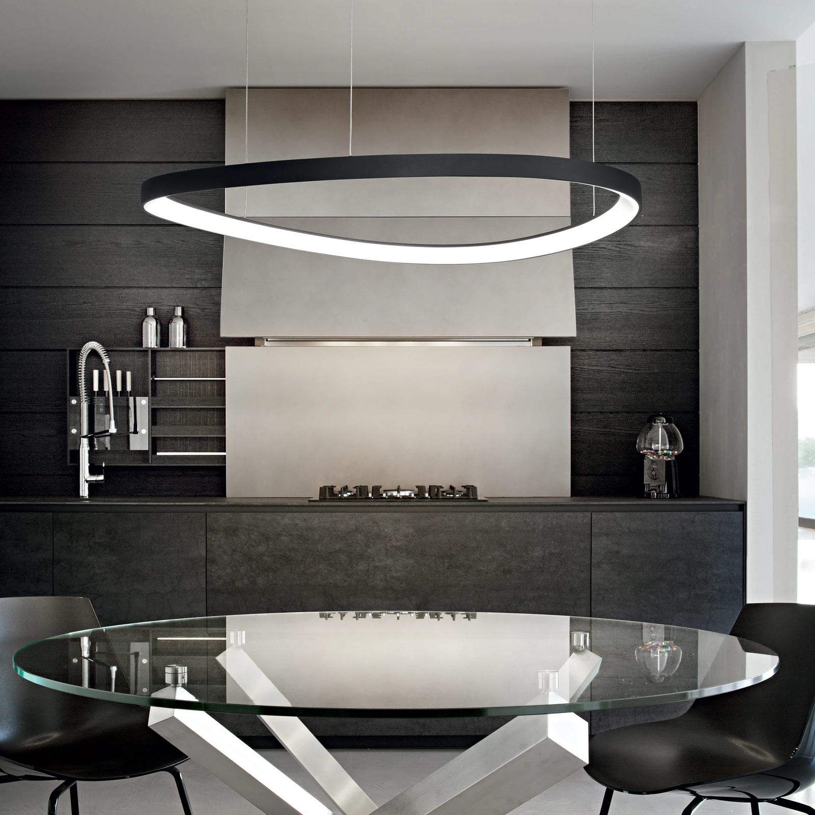 Gemini SP D105 On/Off 3000K Black by Ideal Lux, installed