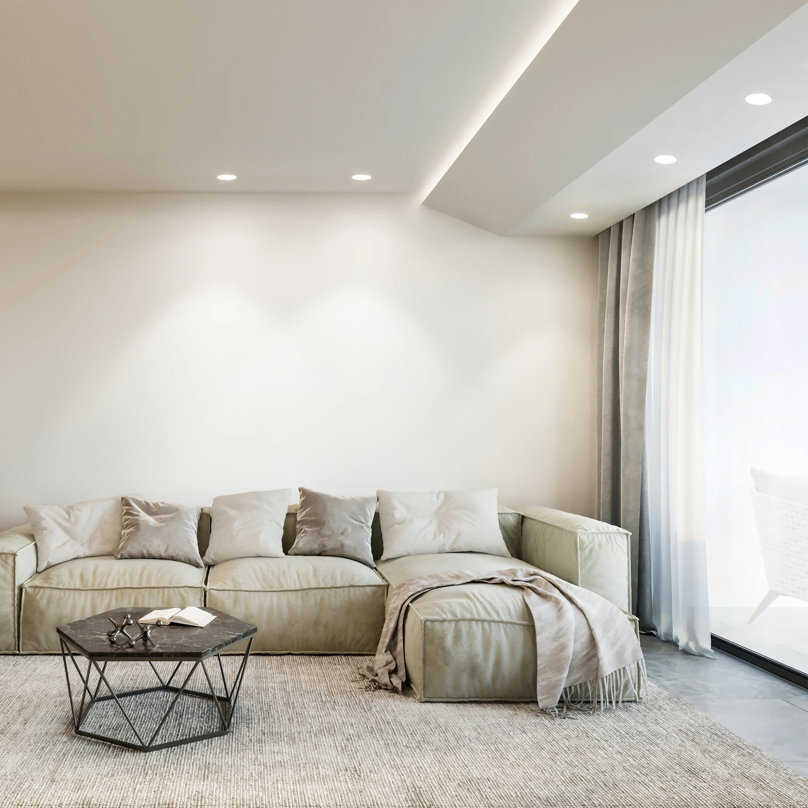 Game Trimless Round 11W 3000K Bk by Ideal Lux, installed