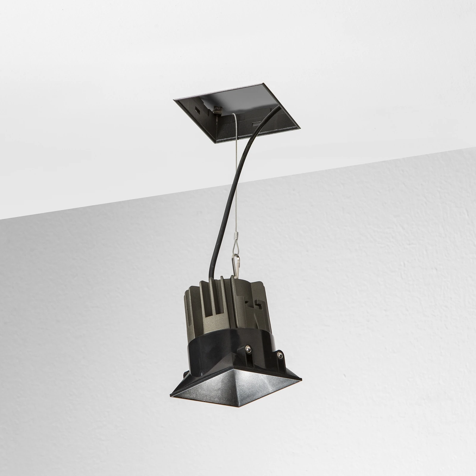 Game Trimless Square 11W 3000K Bk installed in an interior