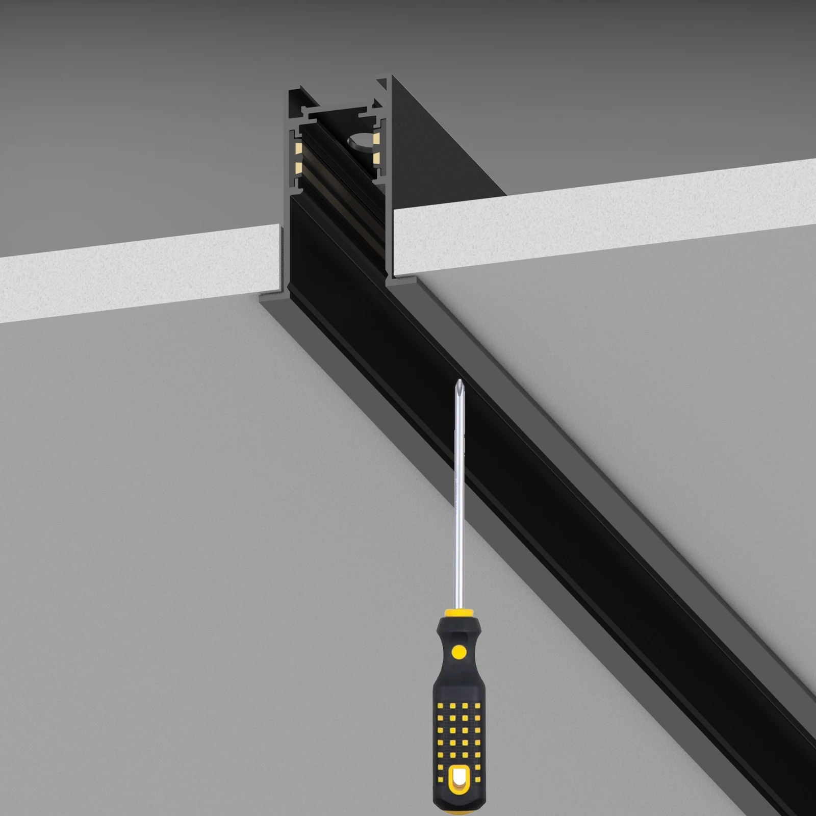 Ego Recessed Trim Track 1000mm installed in an interior