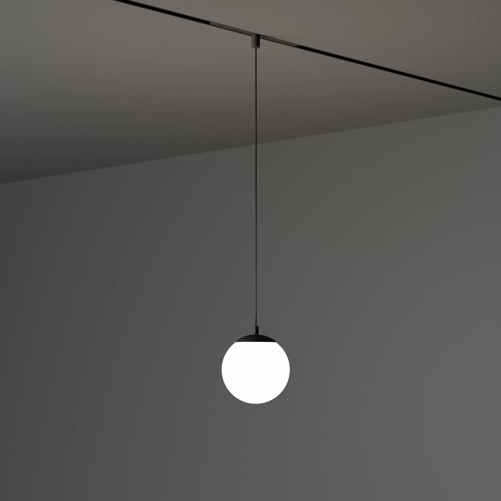 Ego Pendant Ball 10W 3000K On/Off Wh installed in an interior