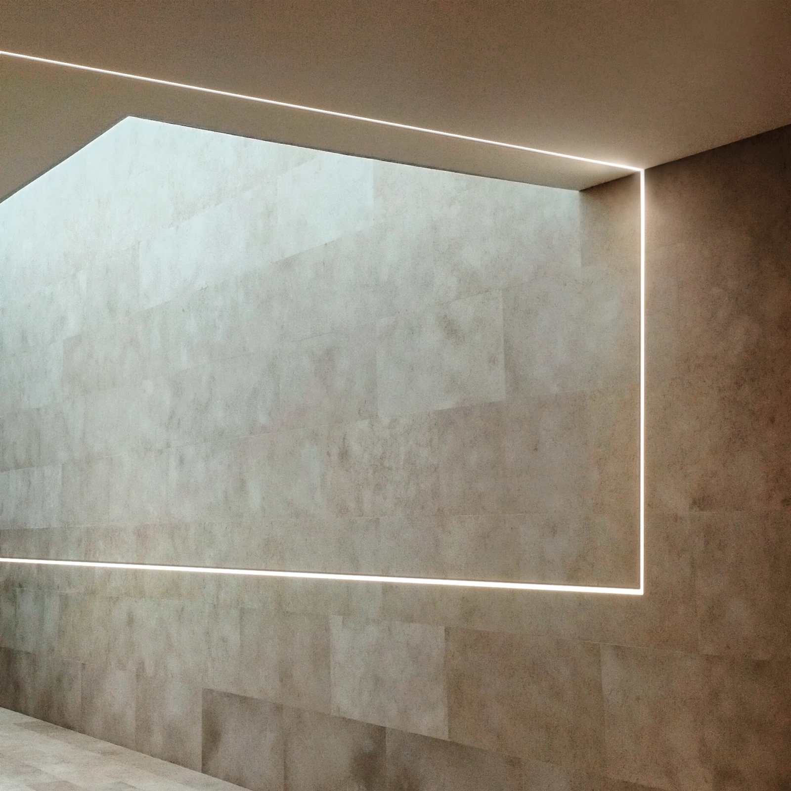 Slot Recessed Trimless D54xd14 3000mm Al installed in an interior