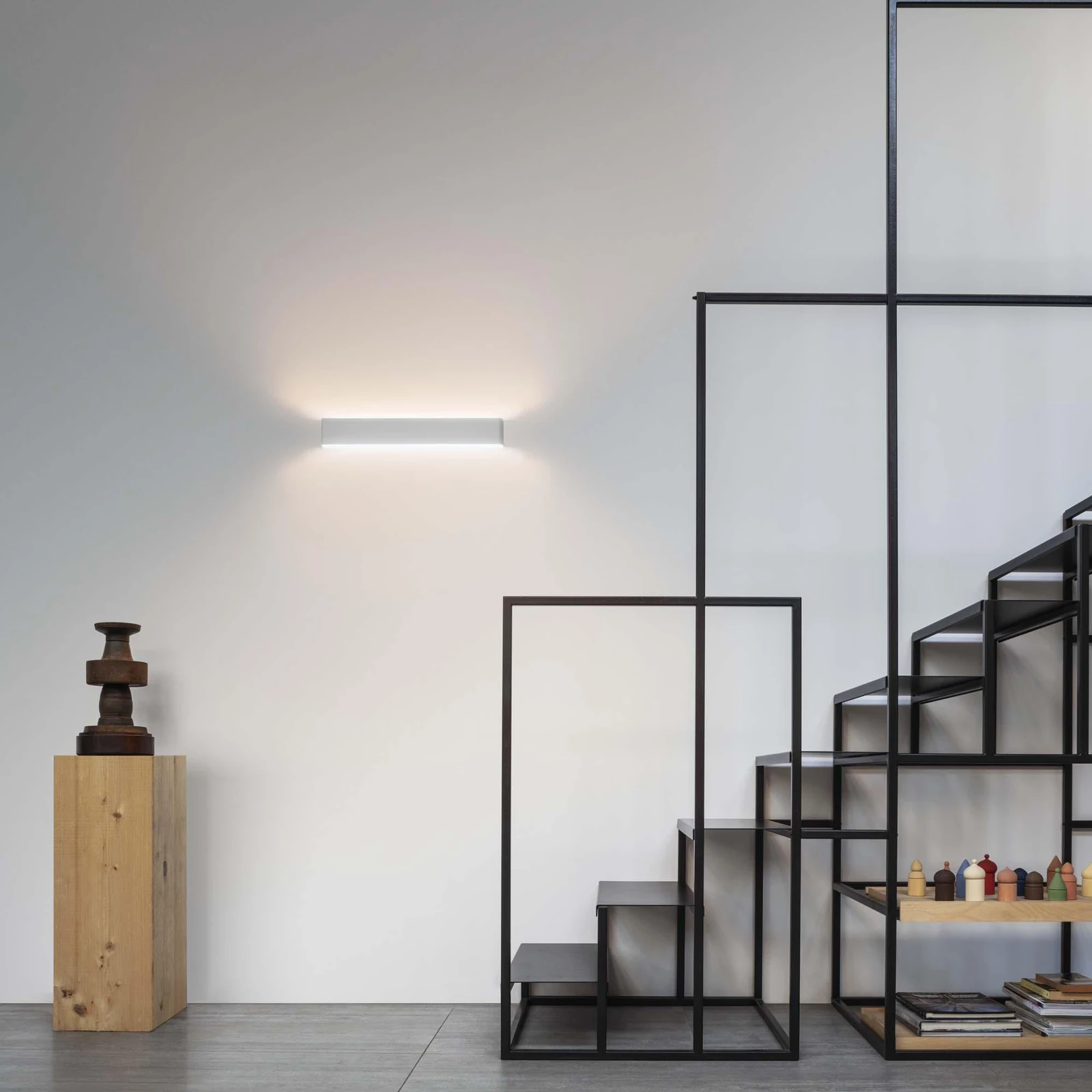 Delta LED Wall Light Concrete by Ideal Lux, installed