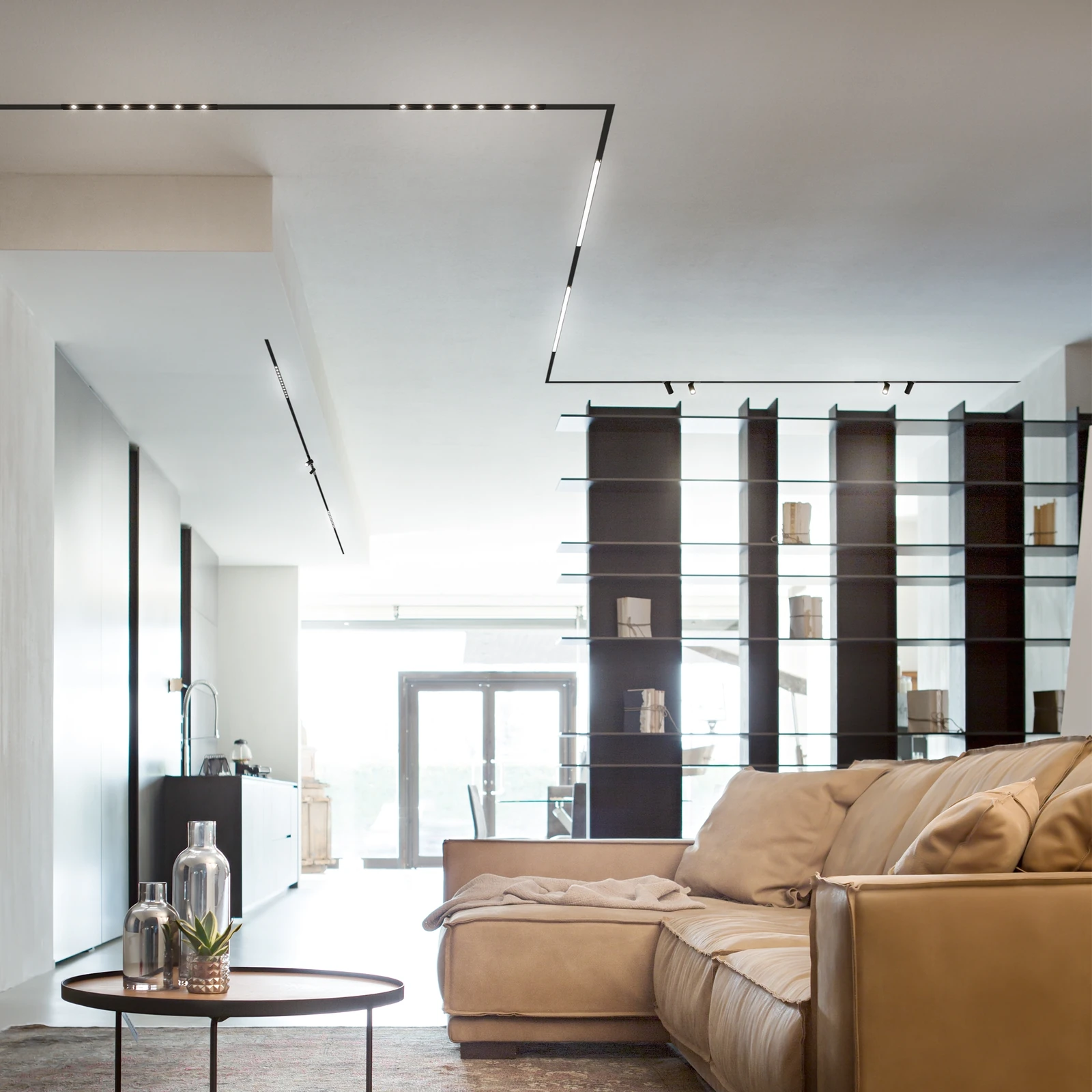 Stick Recessed Track 1000mm (1 White) by Ideal Lux, installed