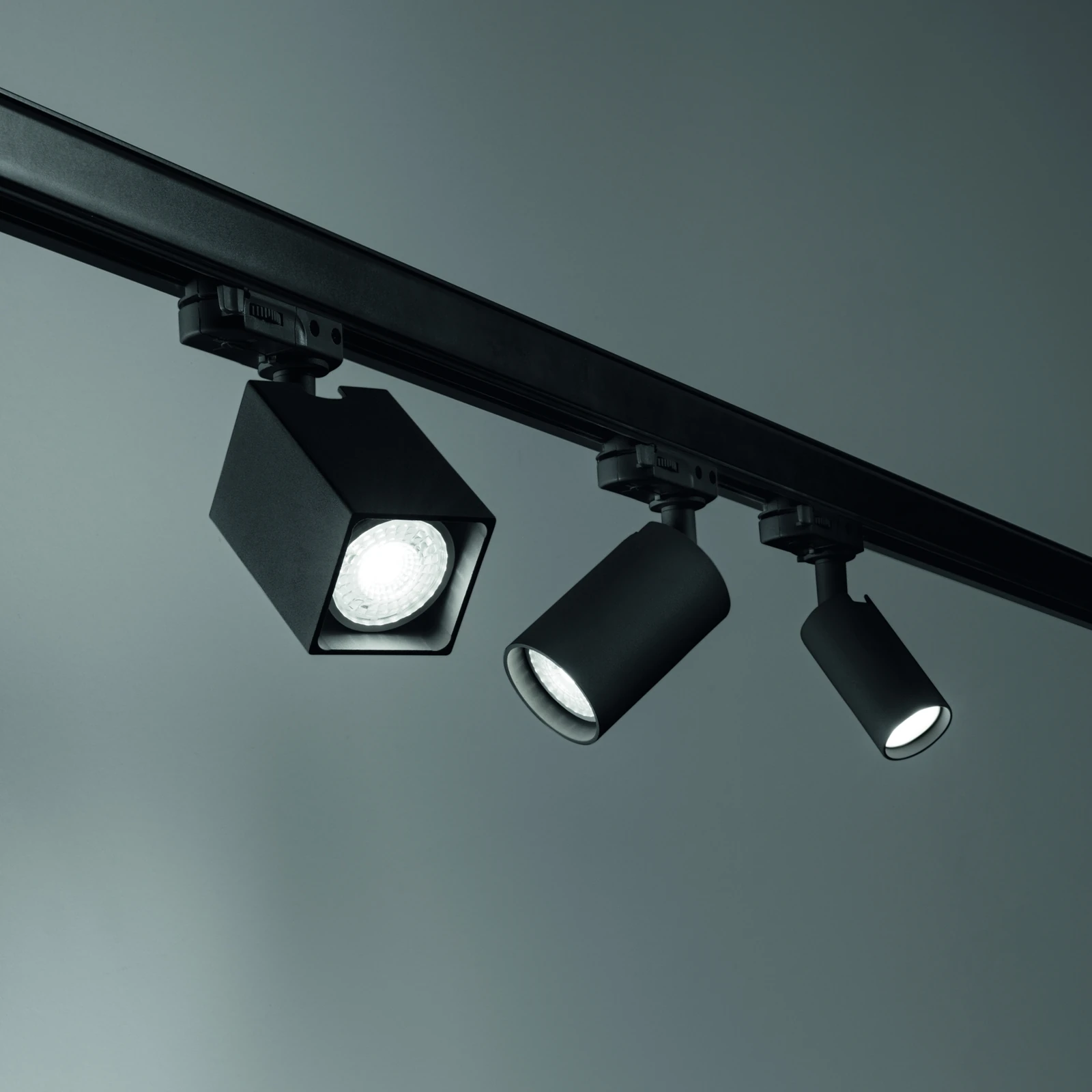 Dynamite Tr 3-phase Mini Round Black installed in an interior